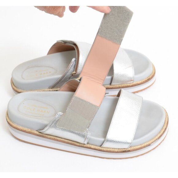 Cole Haan Women's 7.5 Cloudfeel Hook & Loop Comfort Wedge Slide Sandal Leather - Picture 7 of 9